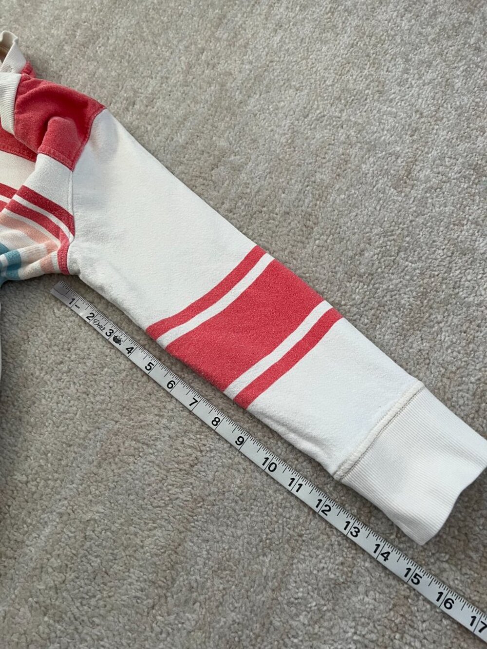 Mother The 1/2 & 1/2 Koozie Stripe Cotton Sweatshirt S - Picture 7 of 14